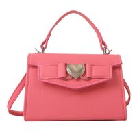 Women's Pu Leather Heart Shape Solid Color Streetwear Square Lock Clasp Handbag sku image 3