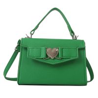 Women's Pu Leather Heart Shape Solid Color Streetwear Square Lock Clasp Handbag sku image 4