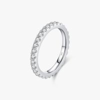 Ig-stil Einfacher Stil Runden Sterling Silber Gra Überzug Inlay Moissanit Überzogen Mit Rhodium Ringe sku image 3