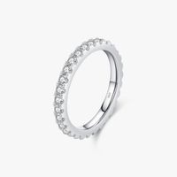 Style Ig Style Simple Rond Argent Sterling Gra Placage Incruster Moissanite Plaqué Rhodium Anneaux main image 8