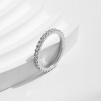 Ig-stil Einfacher Stil Runden Sterling Silber Gra Überzug Inlay Moissanit Überzogen Mit Rhodium Ringe main image 6