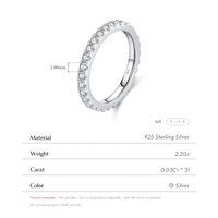 Ig Style Simple Style Round Sterling Silver Gra Plating Inlay Moissanite Rhodium Plated Rings main image 9