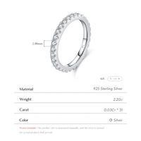 Ig-stil Einfacher Stil Runden Sterling Silber Gra Überzug Inlay Moissanit Überzogen Mit Rhodium Ringe main image 9