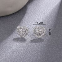 1 Pair Elegant Heart Shape Plating Inlay Sterling Silver Zircon Ear Studs main image 2
