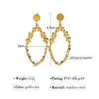 1 Pair Vacation Wreath Twist Plating Stainless Steel Natural Stone 18k Gold Plated Drop Earrings Ear Studs main image 6
