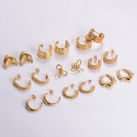 1 Pair Vintage Style Solid Color Bow Knot Plating 304 Stainless Steel 18K Gold Plated Ear Studs main image 4
