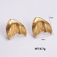1 Pair Vintage Style Solid Color Bow Knot Plating 304 Stainless Steel 18K Gold Plated Ear Studs sku image 5