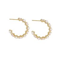 1 Pair Simple Style Commute Color Block Inlay Alloy Artificial Crystal Ear Studs main image 6