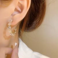 1 Pair Simple Style Commute Color Block Inlay Alloy Artificial Crystal Ear Studs main image 5