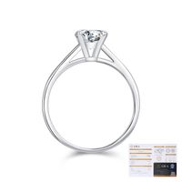 Ig Style Elegant Round Sterling Silver Gra Plating Inlay Moissanite Rhodium Plated Rings sku image 1