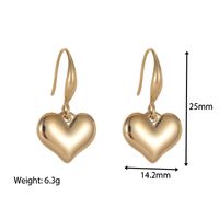 Fashion Heart Shape Solid Color Titanium Steel Drop Earrings Plating Stainless Steel Earrings 1 Pair sku image 1