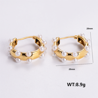 1 Pair Vintage Style C Shape Solid Color Plating 304 Stainless Steel 24K Gold Plated Ear Studs sku image 4