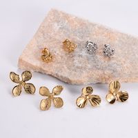 1 Pair Simple Style Solid Color Plating 304 Stainless Steel 18K Gold Plated Earrings main image 6