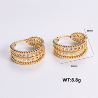 1 Pair Simple Style Solid Color Plating 304 Stainless Steel 18K Gold Plated Earrings sku image 3