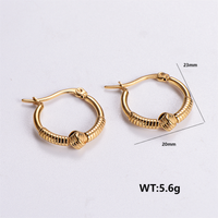 1 Pair Simple Style Solid Color Plating 304 Stainless Steel 18K Gold Plated Earrings sku image 6