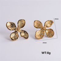 1 Pair Simple Style Solid Color Plating 304 Stainless Steel 18K Gold Plated Earrings main image 7