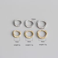 S925 Sterling Silver Circle Glossy Stacking Earrings Wholesale Nihaojewelry main image 4