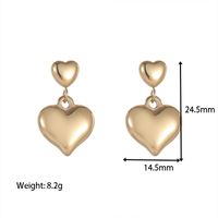 Fashion Heart Shape Titanium Steel Drop Earrings Plating Stainless Steel Earrings 1 Pair sku image 1