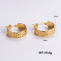 1 Pair Simple Style Solid Color Plating 304 Stainless Steel 18K Gold Plated Earrings sku image 5