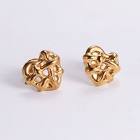 1 Pair Simple Style Solid Color Plating 304 Stainless Steel 18K Gold Plated Earrings sku image 2