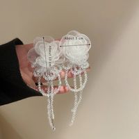 1 Pair Elegant Sweet Flower Tassel Inlay Alloy Crystal Drop Earrings sku image 1