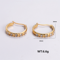 1 Pair Simple Style Color Block Plating Inlay 304 Stainless Steel Rhinestones Pearl 18K Gold Plated Ear Studs sku image 2