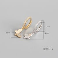 Yhe0238 S925 Sterling Silver Butterfly Pendant Diamond Design Earring Ear Buckle Silver Earrings main image 5