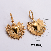 1 Pair Retro Streetwear Geometric Heart Shape Plating 304 Stainless Steel Drop Earrings main image 6