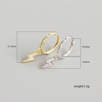 S925 Sterling Silver Ins Geometric Lightning Diamond Earrings main image 5