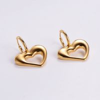 1 Pair Retro Streetwear Geometric Heart Shape Plating 304 Stainless Steel Drop Earrings sku image 5