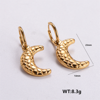 1 Pair Retro Streetwear Geometric Heart Shape Plating 304 Stainless Steel Drop Earrings sku image 6