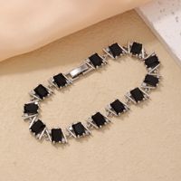 Simple Style Geometric Color Block Copper Plating Inlay Zircon Bracelets main image 4