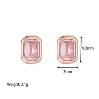 Simple Style Geometric Titanium Steel Ear Studs Inlay Zircon Stainless Steel Earrings 1 Pair sku image 1