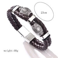 Hip Hop Style Vintage Géométrique Totem Boussole Faux Cuir Alliage Hommes Bracelet sku image 6