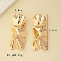 Wholesale Jewelry Casual Simple Style Solid Color Alloy 14k Gold Plated Plating Pleated Drop Earrings main image 6
