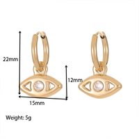 Fashion Eye Solid Color Titanium Steel Drop Earrings Inlay Zircon Stainless Steel Earrings 1 Pair main image 6