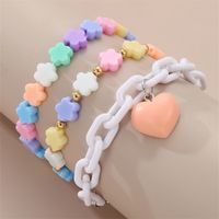 Wholesale Sweet Lovely Resin Love Heart-shaped Bracelet For Women sku image 4