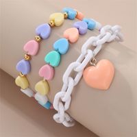 Wholesale Sweet Lovely Resin Love Heart-shaped Bracelet For Women sku image 5