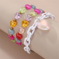 Wholesale Sweet Lovely Resin Love Heart-shaped Bracelet For Women sku image 3