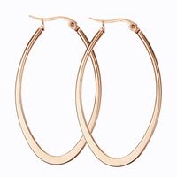 Simple Style Heart Shape Titanium Steel Gold Plated Hoop Earrings 1 Pair sku image 9
