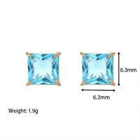 Fashion Square Titanium Steel Ear Studs Inlay Zircon Stainless Steel Earrings 1 Pair main image 6