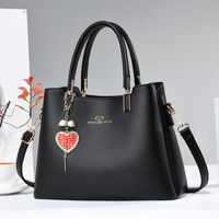 Women's Pu Leather Solid Color Vintage Style Bucket Zipper Bucket Bag main image 2