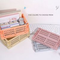 Casual Solid Color Plastic Storage Basket main image 7