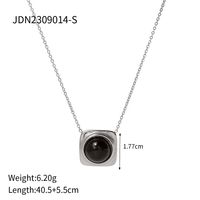 Edelstahl 304 IG-Stil Inlay Geometrisch Achat Halskette Mit Anhänger sku image 1