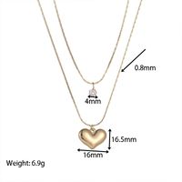 Fashion Heart Shape Titanium Steel Necklace Inlaid Zircon Stainless Steel Necklaces sku image 1