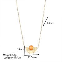 Simple Style Geometric Titanium Steel Necklace Inlaid Gold Turquoise Stainless Steel Necklaces sku image 3