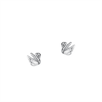 1 Pair Casual Simple Style Swan Plating Inlay Sterling Silver Rhinestones Rose Gold Plated White Gold Plated Ear Studs main image 4