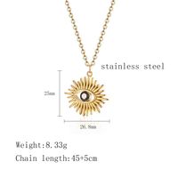 304 Stainless Steel 18K Gold Plated Casual Simple Style Plating Hollow Out Inlay Devil'S Eye Zircon Pendant Necklace Long Necklace main image 7