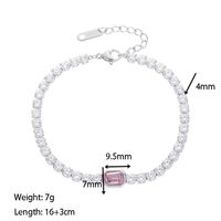 Fashion Geometric Titanium Steel Inlay Zircon Bracelets sku image 2