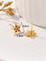 1 Pair Simple Style Shiny Star Plating Inlay 304 Stainless Steel Zircon 18K Gold Plated Ear Studs main image 3